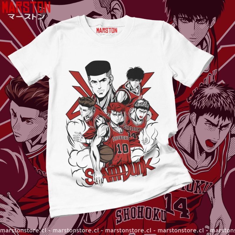 Polera Slam Dunk - Hanamichi Sakuragi - Takenori Akagi - Hisashi Mitsui - Kaede Rukawa -Ryota